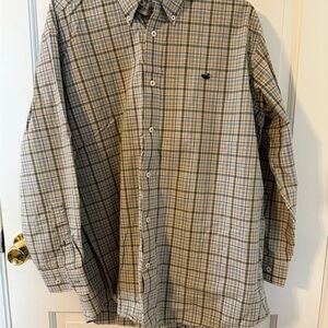Southern Marsh Beige and Navy Checkered Shirt